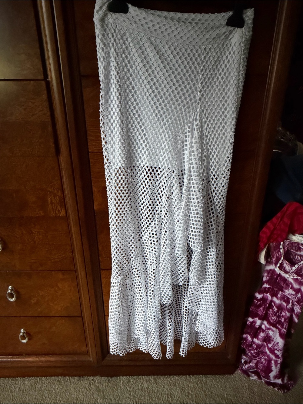 Brand new WinWin White Crochet fishnet one size fits all  Maxi Skirt